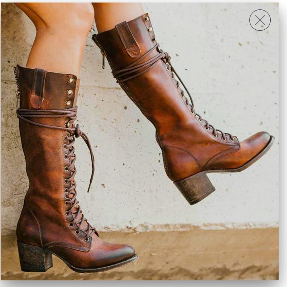 Euc Freebird Grany boot size 7 cognac brown.
